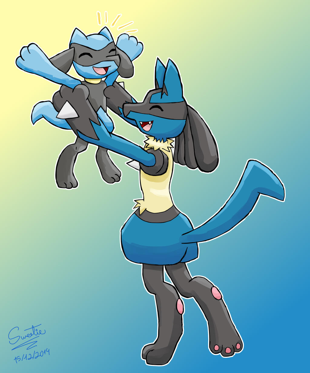 Lucario Rilou Riolu and Lucario by TheSweetieLandtica on DeviantArt