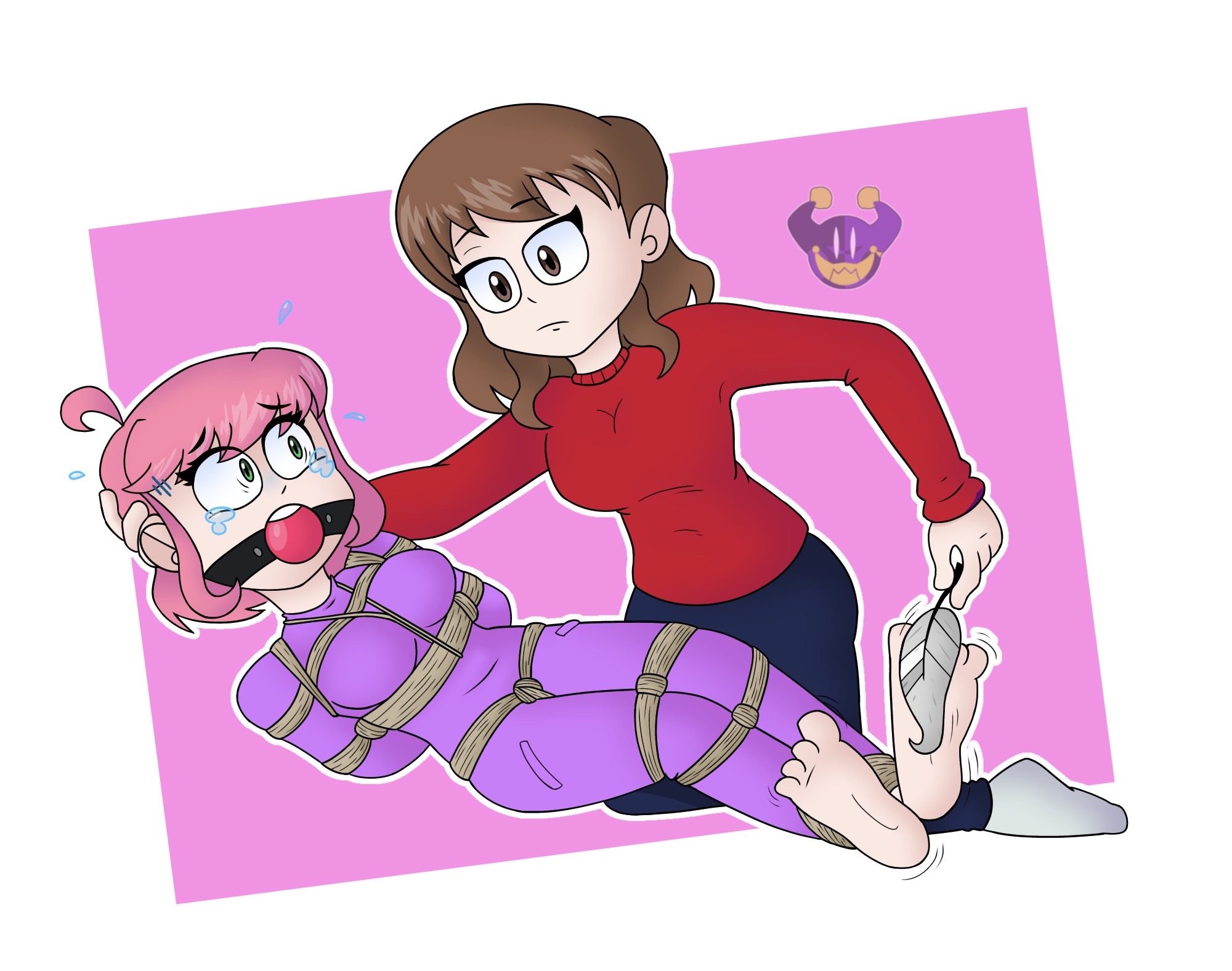 Nozomi tickling Hiroko