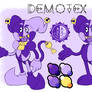 Demotex character ref sheet