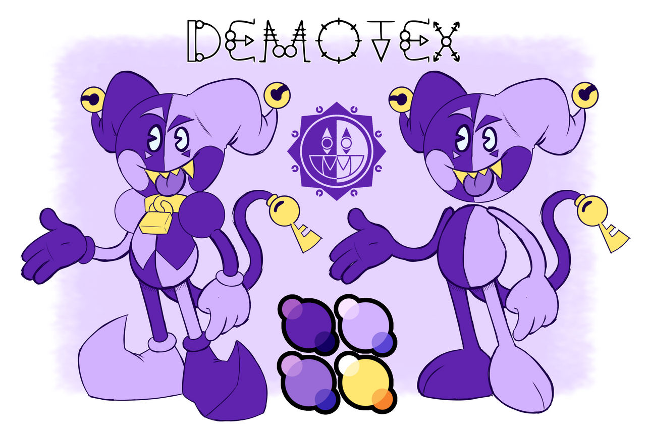 Demotex character ref sheet