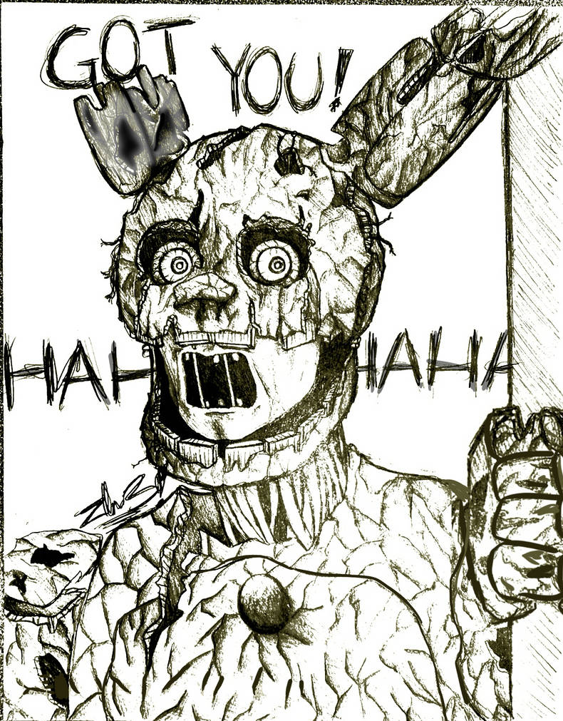 Traditional Springtrap Drawing by z0n3trap on DeviantArt