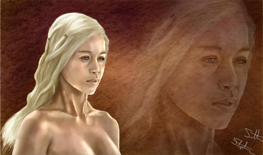 Queen Daenerys Targaryen Mother of Dragons Illust.