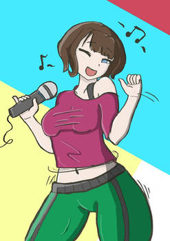 Happy Karaoke Girl