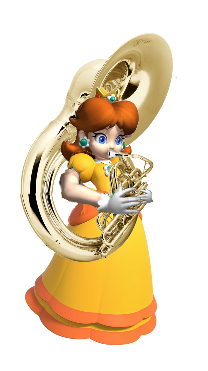 Princess Daisy Instruments Princess Daisy playing the sousaphone by AWaluigiFanatic on DeviantArt