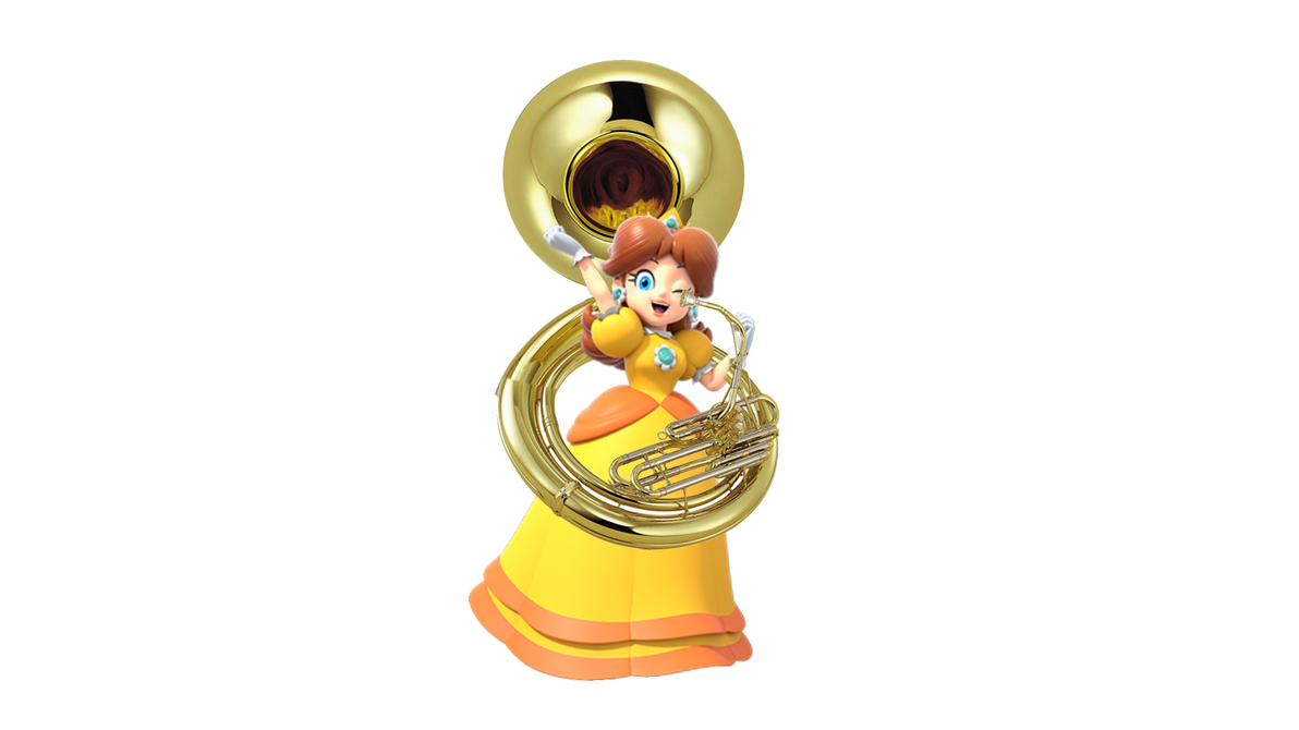 Princess Daisy Instruments Princess Daisy with a sousaphone by AWaluigiFanatic on DeviantArt