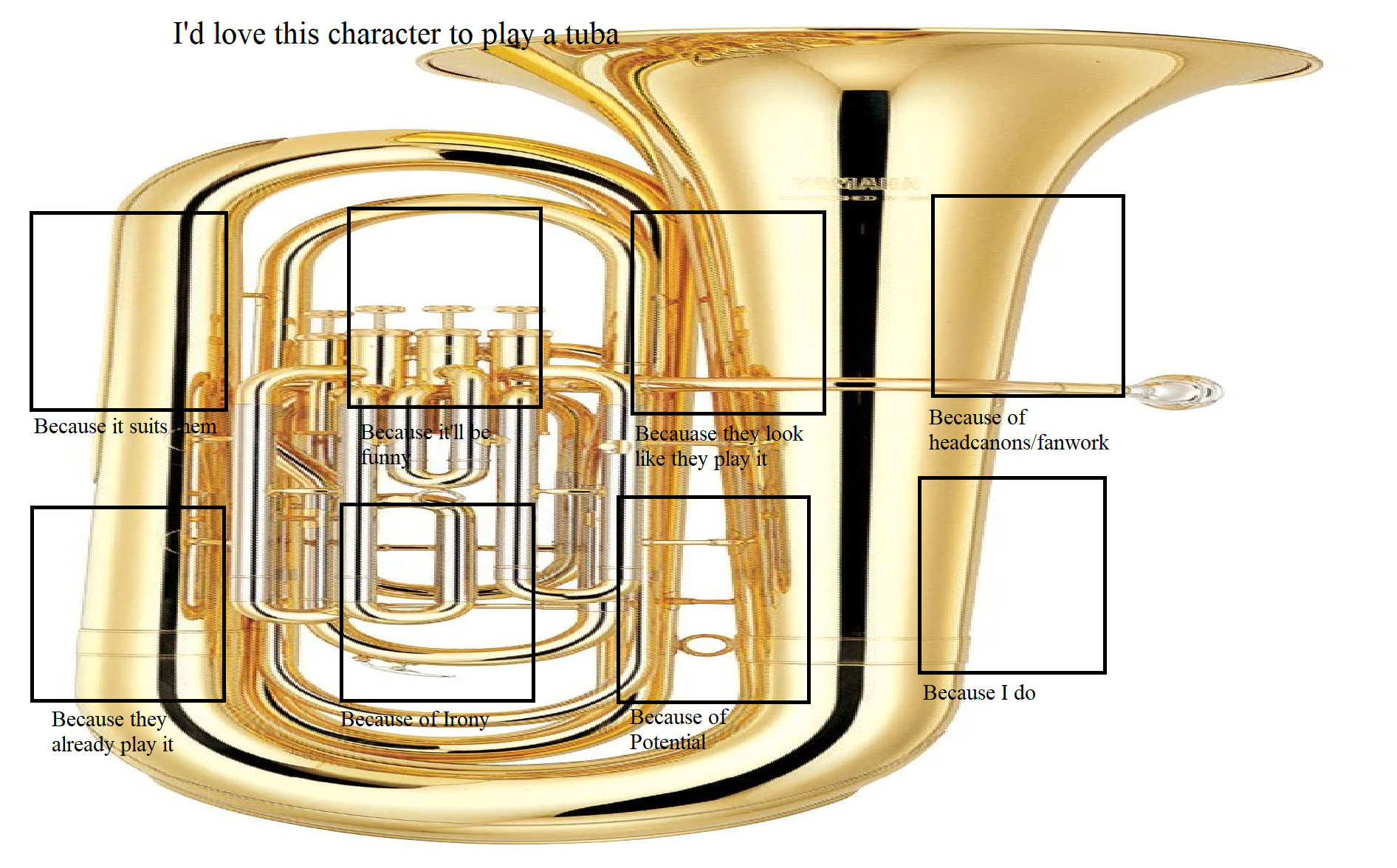 I'd love this character to play a tuba by AWaluigiFanatic on DeviantArt