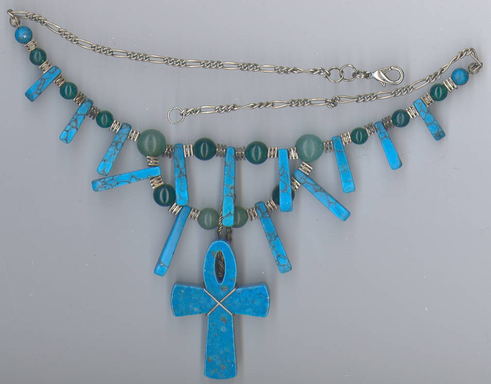 Turquoise and Green Onyx Ankh