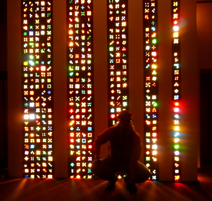 Lite-Brite Matrix Stained Glass Tile Columns 9