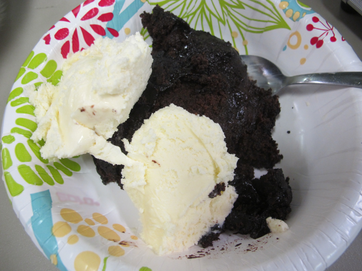 Fudgy Pudding Cake and Vanilla Ice Cream