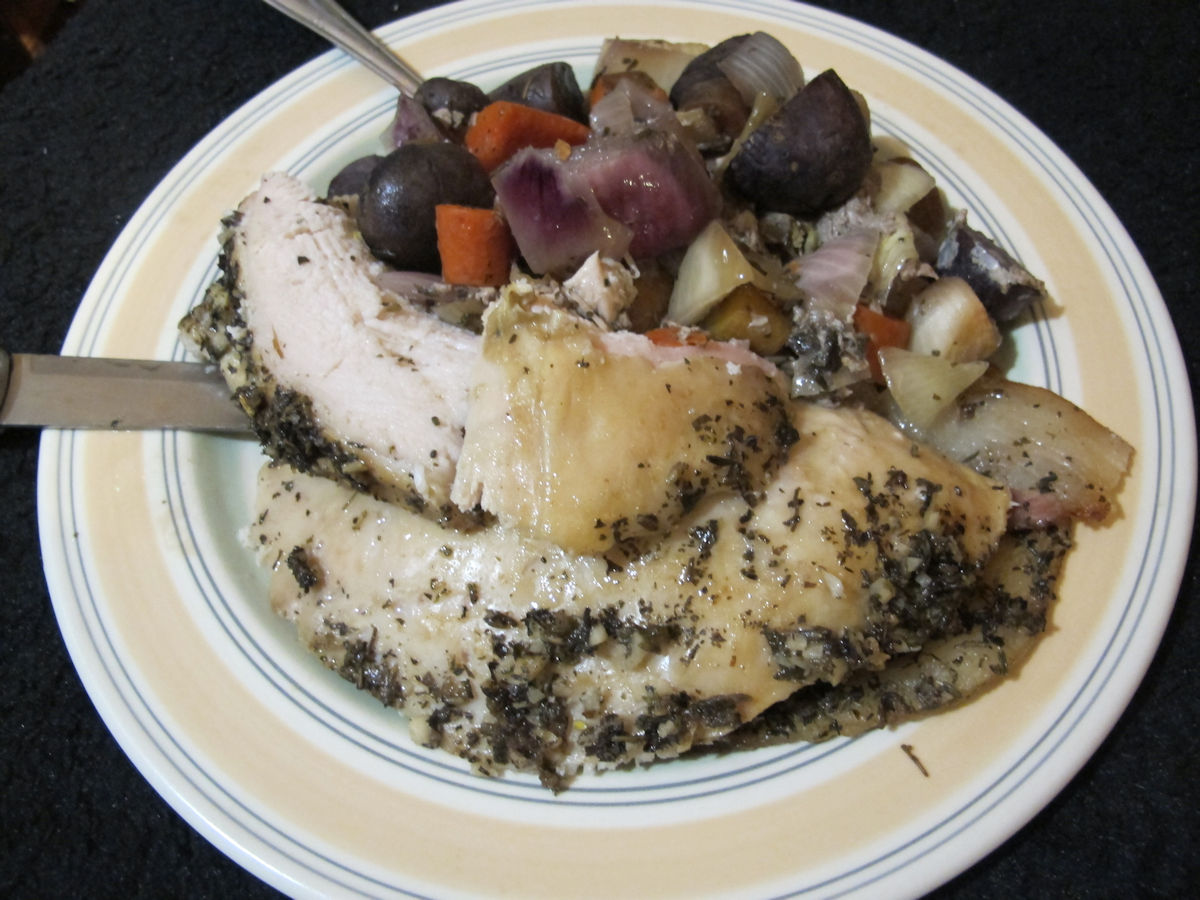 Garlic-Lavender Turkey and Vegetables 4