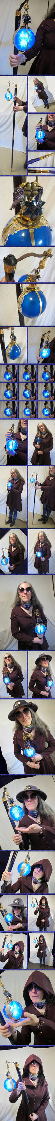 Steampunk Indigo Lantern Staff