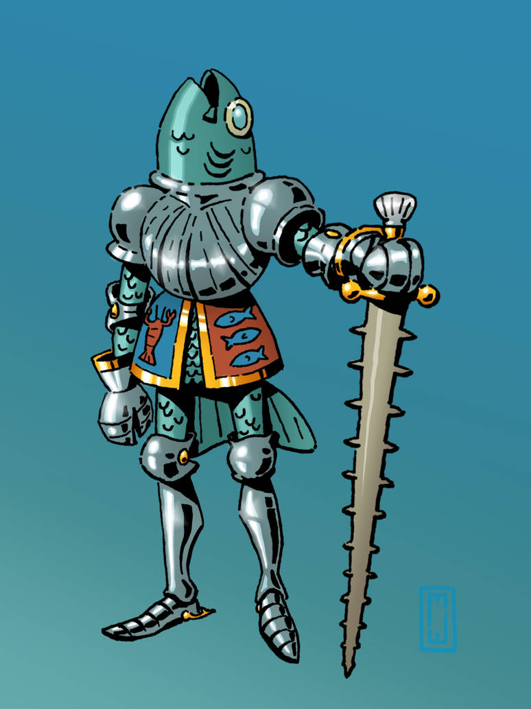Inktober 2022 Day 6: Fish Knight by MonkGiatso on DeviantArt