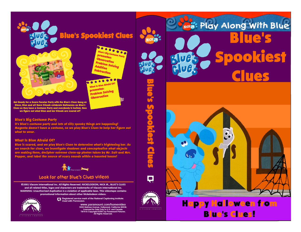 Blue's Spookiest Clues Homemade VHS Cover by PandaFan1999 on DeviantArt