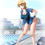 Cute swimming coach