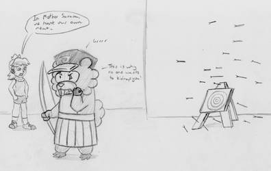 BSC/HFC Doodle - Tedoof vs Daisy in Archery by ADHedgehog