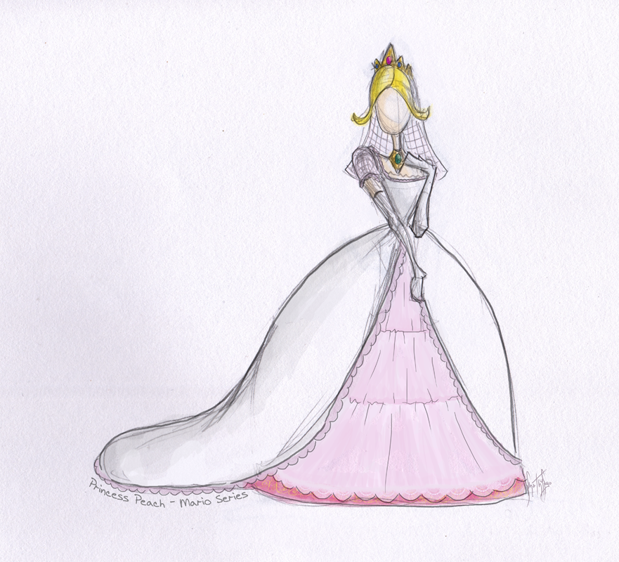 princess peach dress drawing Mario: Party Dress Peach by Lemia