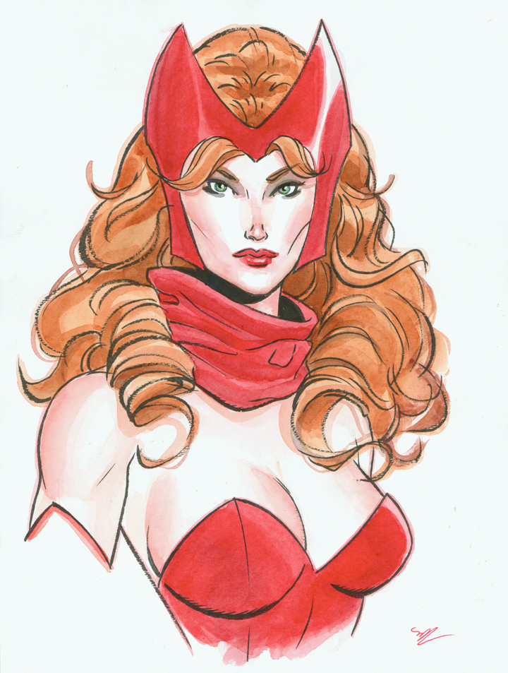 Scarlet Witch watercolor