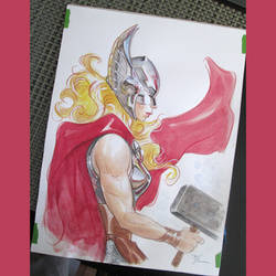 Lady Thor watercolor