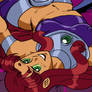 raven ans starfire in bed