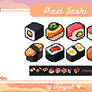 Pixel Sushi Sub Badges/Emotes | Twitch