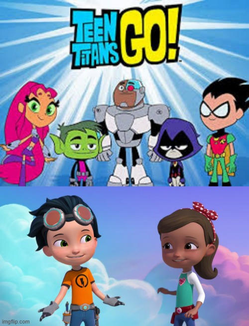 Rusty Rivets And Ruby Celebrates Teen Titans Go! by Syavia3 on DeviantArt