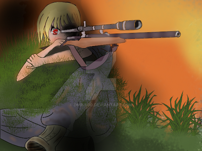 Anime Girl holding a rifle by DMR-000 on DeviantArt