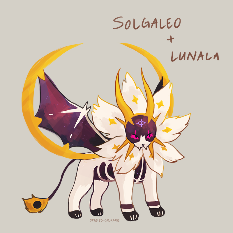 Fusion Solgaleo & Lunala  Pokemon fusion art, Pokémon star, Pokemon