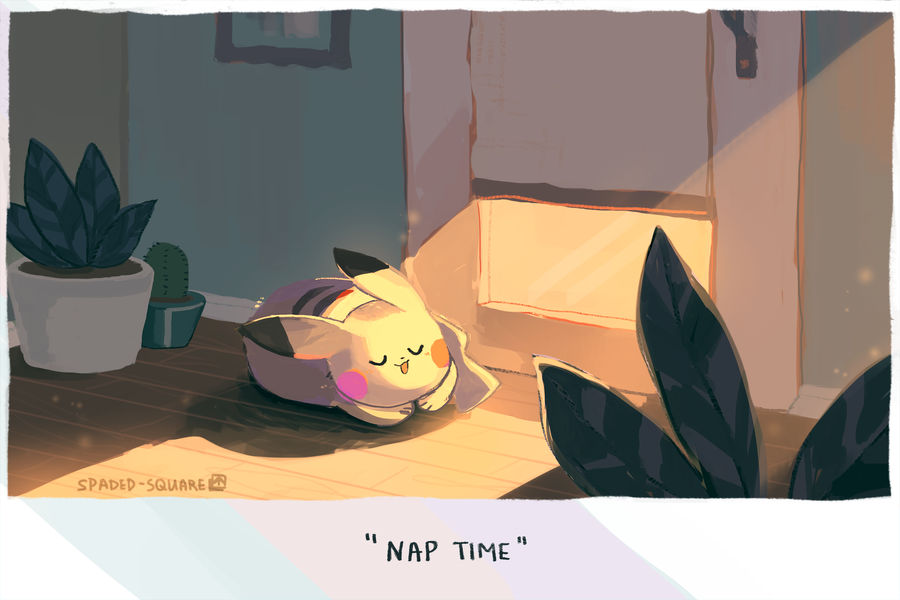 Napping Pikachu by spaded-square on DeviantArt