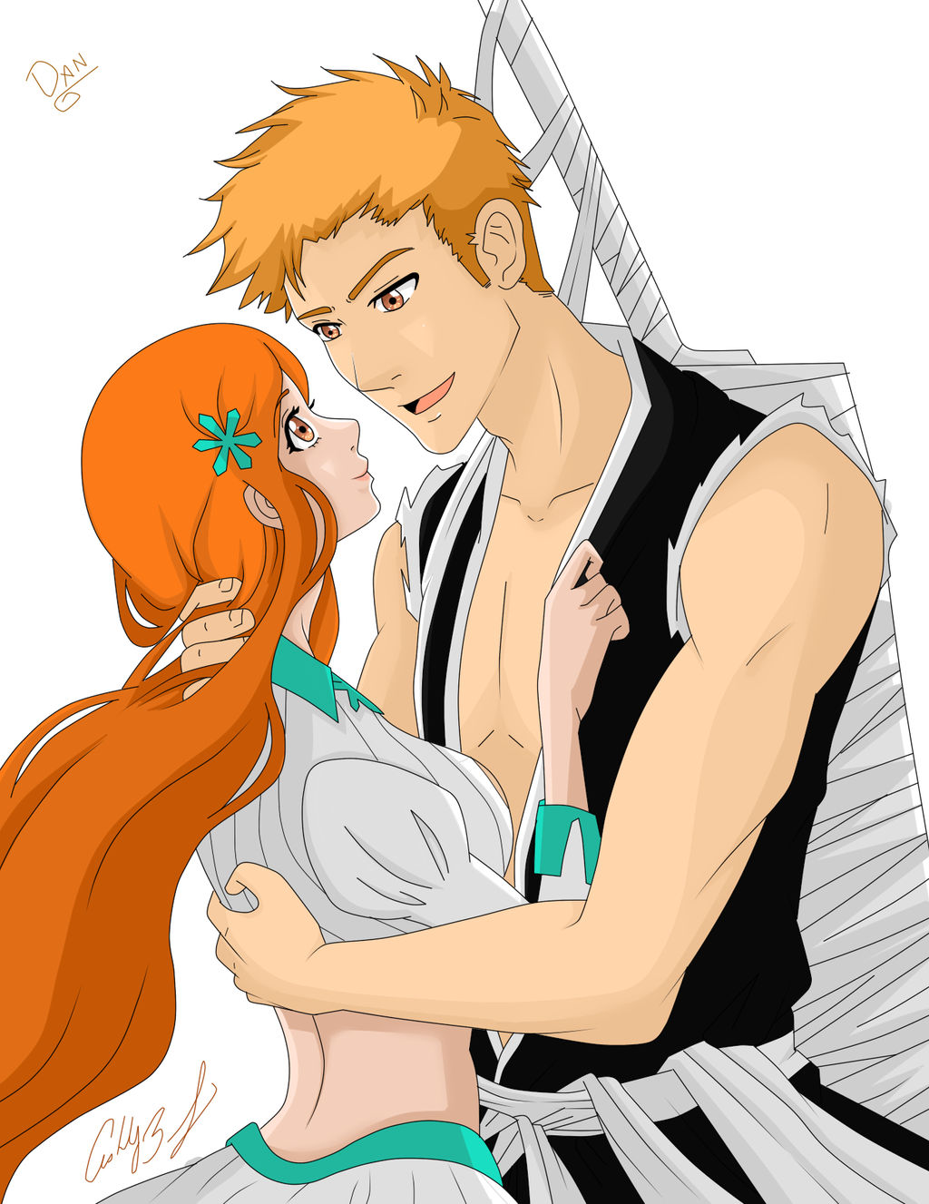 Ichigo and Orihime by kasumy16 on DeviantArt