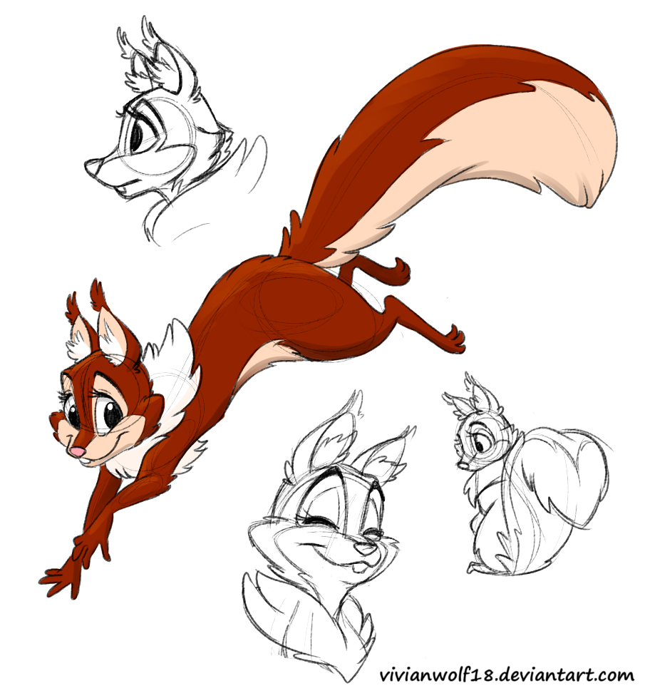 Female Red Squirrel sketch by VivianWolf18 on DeviantArt