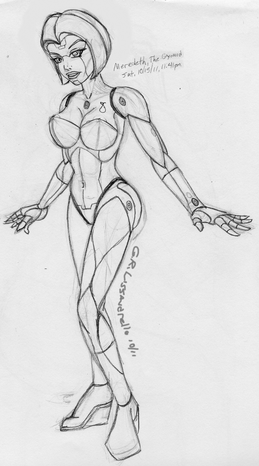 Meredeth The Gynoid-WIP Sketch