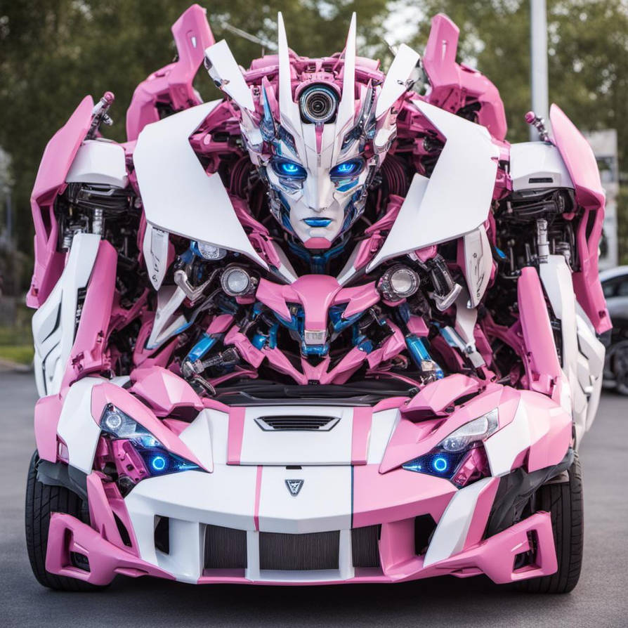Transforms Car Modification Female car Transformer in pink and white, blue eye by laughingvulcan on ...