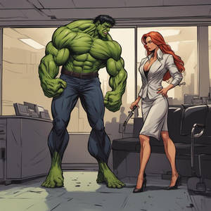 Beautiful powerful female crime boss corrupts hulk