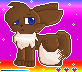 Eevee awkardly stares at you, the game.