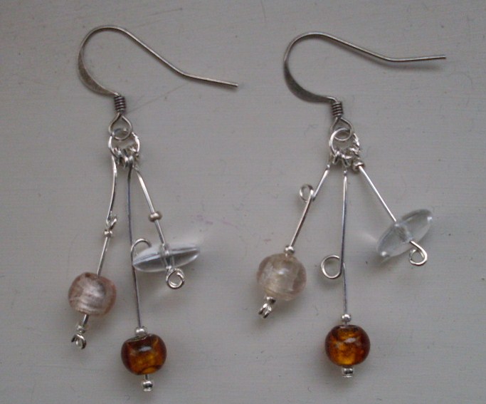 orange beaded earrings