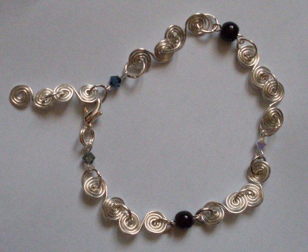 beaded wirework bracelet