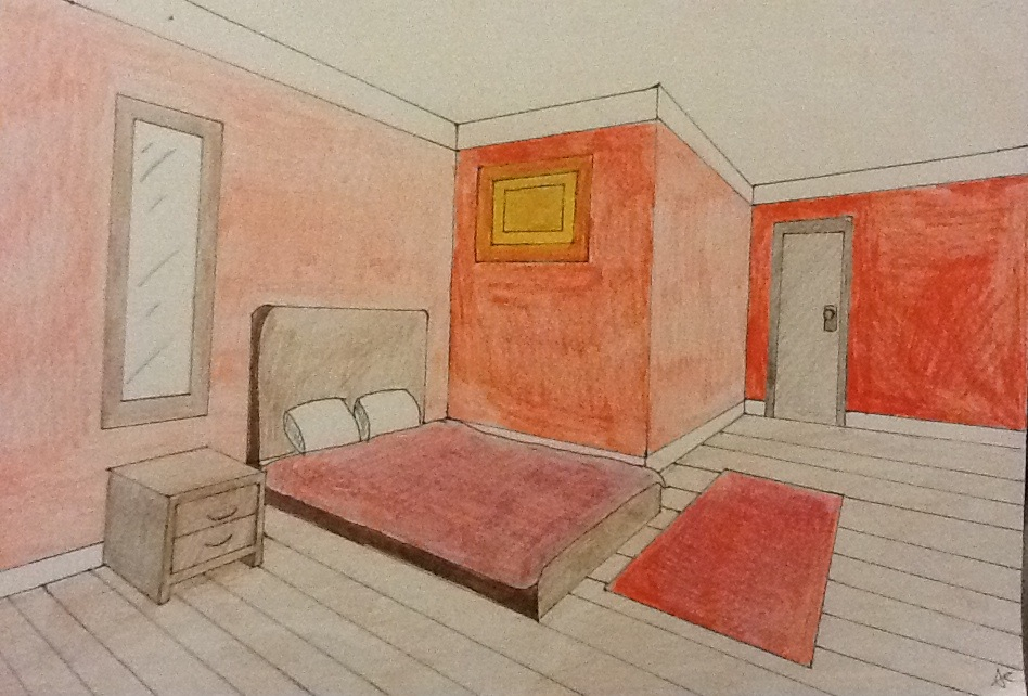 A Room Drawn With Two Point Perspective By Alexcliffy92 On