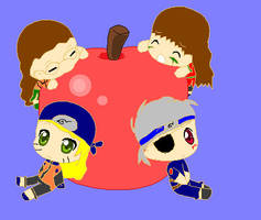 Team 15 and an apple :3