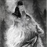 howling wolf pencil drawing