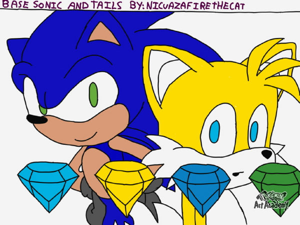 Base Sonic and Tails by ElenaStarMoon on DeviantArt