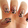 White-pink flowers nail art