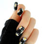 White Flower Black Nails