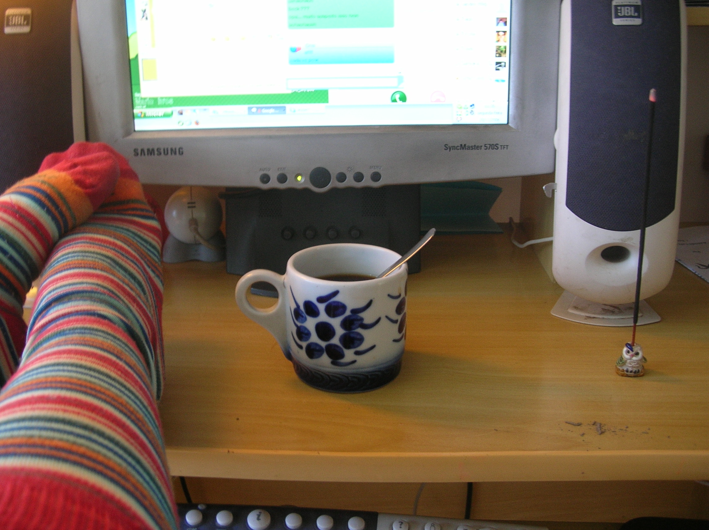 Socks , incense and coffee