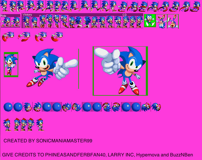 Modern Sonic Sprite Sheet (S1/Mania/NSMB/GS DS) by sonicmaniamaster99