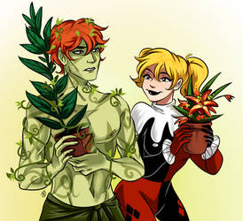 Harley Quinn and Poison Ivies son working