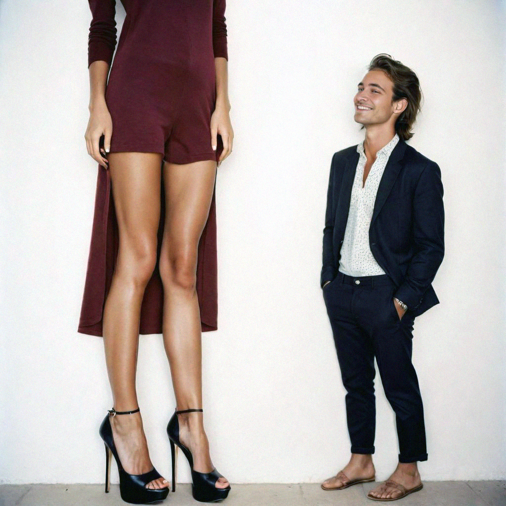 tall girl in heels and shorter boyfrend by ernie111 on DeviantArt