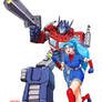(YCH COMMISSIONED ART) G1 Optimus Prime and Sasha