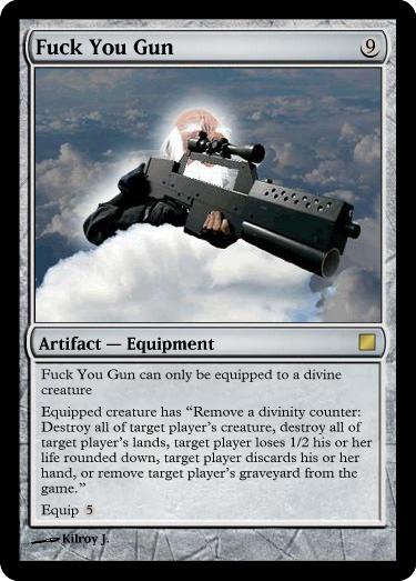 mtg gun card Magic the Gathering Unhinged Water Balloon Game Unplayed redrum comics MTG Water Gun Balloon Game
