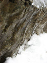 frozzen water on rock