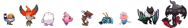 Skrelp and other gen6 pokemon's backsprites